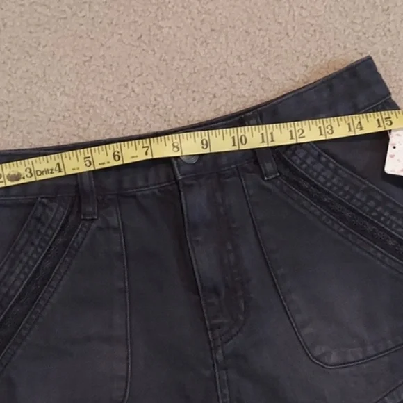 Free People High Waist Denim Black Shorts NWT - Picture 6 of 8
